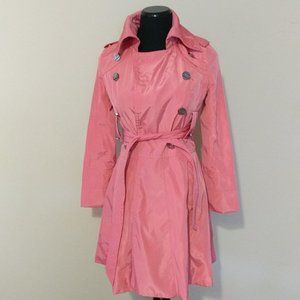 Pink trench coat fits size XS Valentine's Day gift